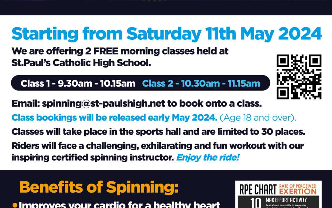Free Spinning Classes at St Paul’s Catholic High School